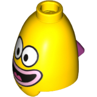 Minifig Head Special, Conical, Fish with Smile Print (Spongebob Ice Cream Vendor) Yellow
