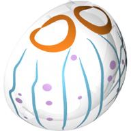 Dome Hemisphere 2 × 2 with Cutout with Blue Lines, Purple Dots and Orange Circles Print Trans-Clear