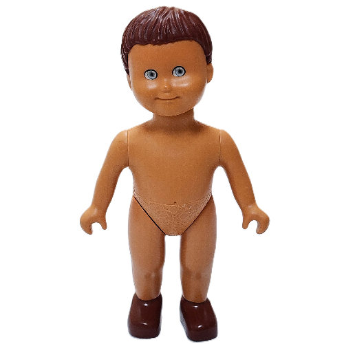 Duplo Doll Large, without Clothes, Boy Brown Hair Nougat
