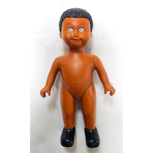 Duplo Doll Large, without Clothes, Boy Black Hair Dunkelorange