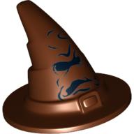 Hat, Wizard, Black Sorting Hat Print Reddish Brown