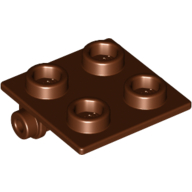 Hinge Brick 2 × 2 Top Plate Thin Reddish Brown