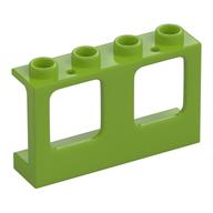 Window 1 × 4 × 2 Plane, Hollow Studs, Single Hole Top and Bottom for Glass Lime