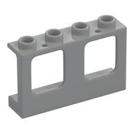 Window 1 × 4 × 2 Plane, Hollow Studs, Single Hole Top and Bottom for Glass Light Bluish Gray