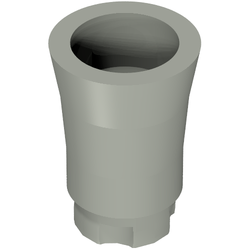 Plant, Palm Tree Trunk - Short Connector, Axle Hole with 2 Inside Prongs Light Gray
