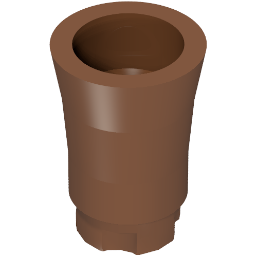 Plant, Palm Tree Trunk - Short Connector, Axle Hole with 2 Inside Prongs Rotbraun