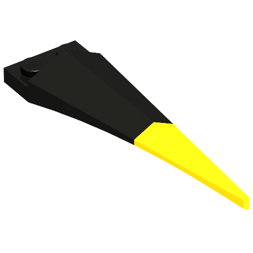 Plate Special 1 × 2 with Angular Extension and Flexible Yellow Tip Schwarz