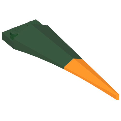 Plate Special 1 × 2 with Angular Extension and Flexible Orange Tip Dark Green