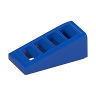 Brick Sloped 18° 2 × 1 × 2/3 with 4 Slots / Grate Blue