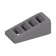 Brick Sloped 18° 2 × 1 × 2/3 with 4 Slots / Grate Flat Silver