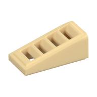 Brick Sloped 18° 2 × 1 × 2/3 with 4 Slots / Grate Tan