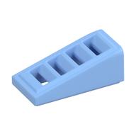 Brick Sloped 18° 2 × 1 × 2/3 with 4 Slots / Grate Leuchtendes Hellblau