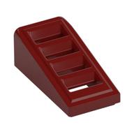 Brick Sloped 18° 2 × 1 × 2/3 with 4 Slots / Grate Dunkelrot