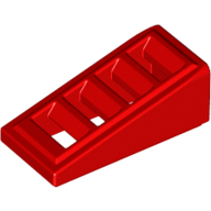 Brick Sloped 18° 2 × 1 × 2/3 with 4 Slots / Grate Red