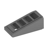 Brick Sloped 18° 2 × 1 × 2/3 with 4 Slots / Grate Metallic-Silber
