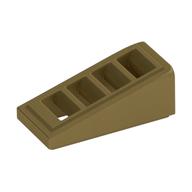 Brick Sloped 18° 2 × 1 × 2/3 with 4 Slots / Grate Metallic-Gold