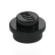 Plate Round 1 × 1 with Solid Stud Black