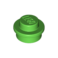 Plate Round 1 × 1 with Solid Stud Bright Green