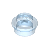 Plate Round 1 × 1 with Solid Stud Trans-Medium Blue