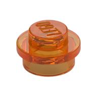 Plate Round 1 × 1 with Solid Stud Trans-Orange