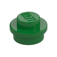 Plate Round 1 × 1 with Solid Stud Green