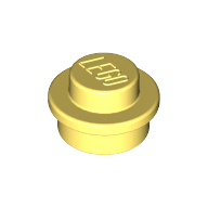 Plate Round 1 × 1 with Solid Stud Bright Light Yellow