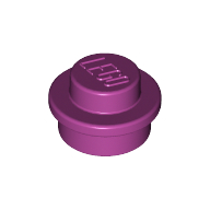 Plate Round 1 × 1 with Solid Stud Magenta