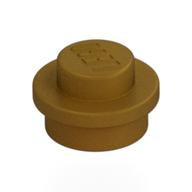 Plate Round 1 × 1 with Solid Stud Pearl Gold