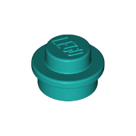 Plate Round 1 × 1 with Solid Stud Dark Turquoise
