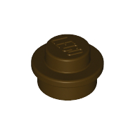 Plate Round 1 × 1 with Solid Stud Dark Brown
