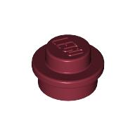 Plate Round 1 × 1 with Solid Stud Dark Red