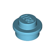 Plate Round 1 × 1 with Solid Stud Medium Azure