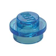 Plate Round 1 × 1 with Solid Stud Trans-Dark Blue