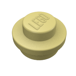 Plate Round 1 × 1 with Solid Stud Chrome Gold