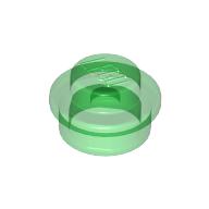 Plate Round 1 × 1 with Solid Stud Trans-Green