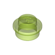 Plate Round 1 × 1 with Solid Stud Trans-Bright Green