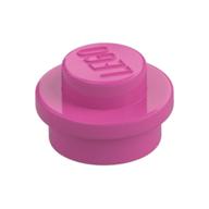Plate Round 1 × 1 with Solid Stud Medium Dark Pink