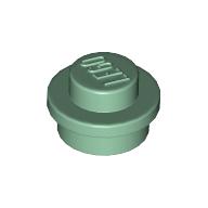 Plate Round 1 × 1 with Solid Stud Sand Green