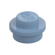 Plate Round 1 × 1 with Solid Stud Sand Blue