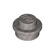 Platte rund 1 × 1 mit massiv Noppe Chrome Silver
