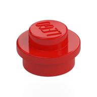Plate Round 1 × 1 with Solid Stud Red