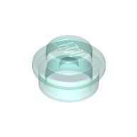 Plate Round 1 × 1 with Solid Stud Trans-Light Blue