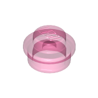 Plate Round 1 × 1 with Solid Stud Trans-Dark Pink
