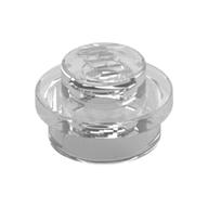 Plate Round 1 × 1 with Solid Stud Trans-Clear