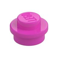 Plate Round 1 × 1 with Solid Stud Dark Pink