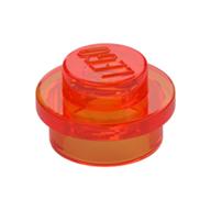 Plate Round 1 × 1 with Solid Stud Trans-Neon Orange
