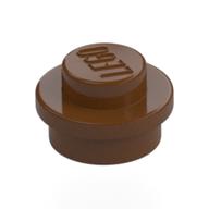 Plate Round 1 × 1 with Solid Stud Reddish Brown