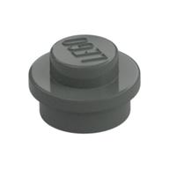 Plate Round 1 × 1 with Solid Stud Dark Gray