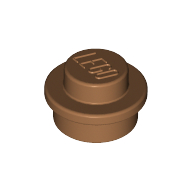 Plate Round 1 × 1 with Solid Stud Medium Nougat