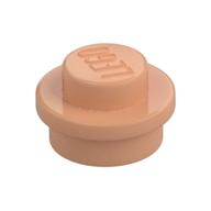 Platte rund 1 × 1 mit massiv Noppe Nougat